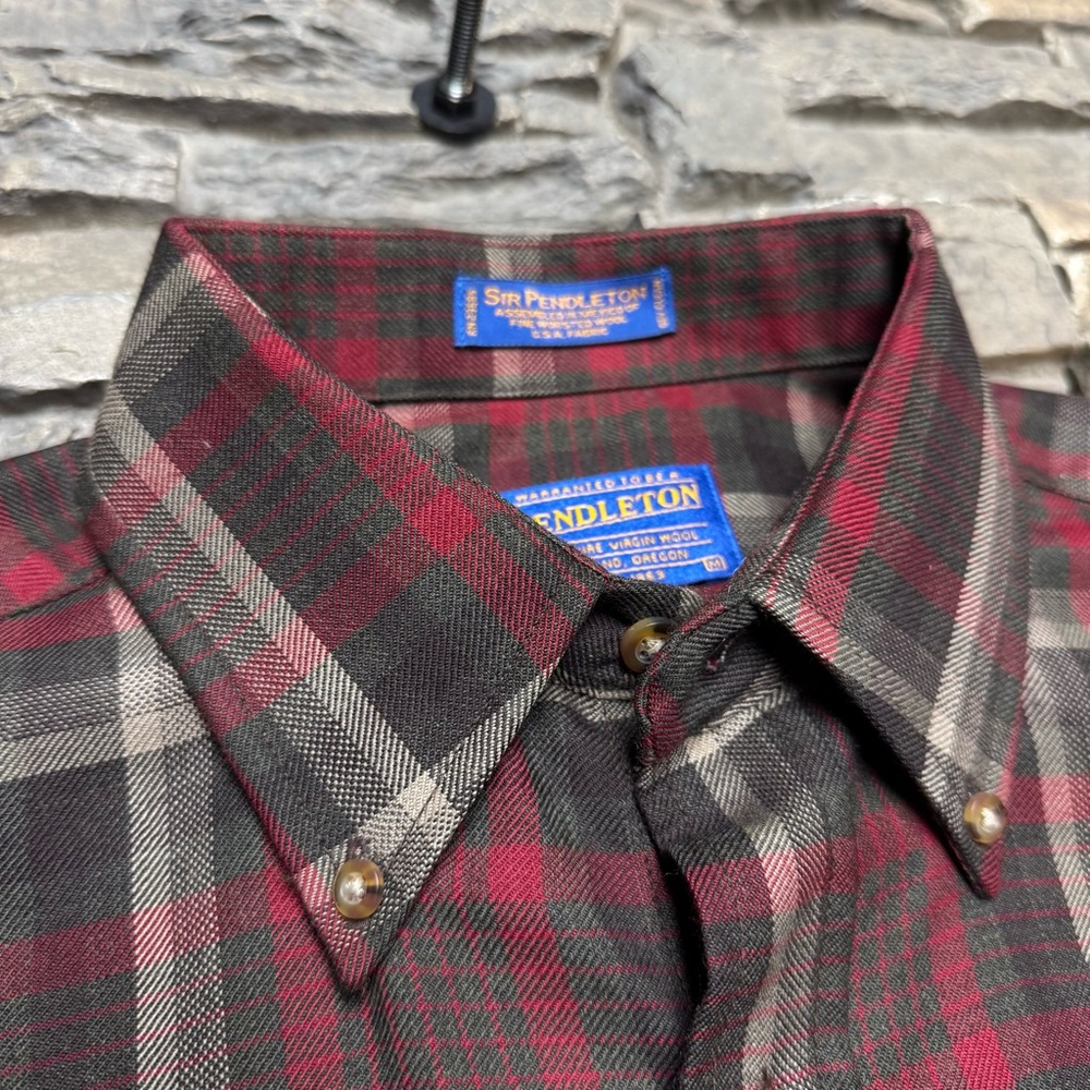 Sir Pendleton Button Down Shirt Men Medium 100% W… - image 3